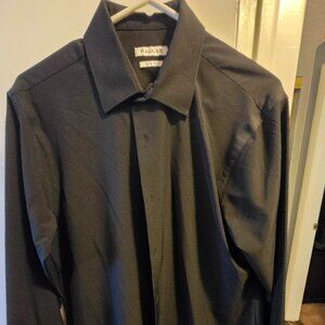 Haggar black long-sleeve dress shirt Mens 34/35 slim fit